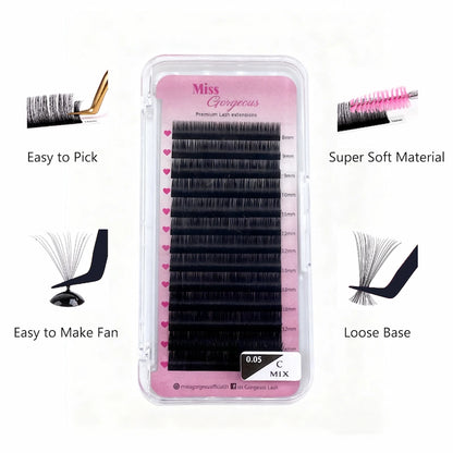 Cashmere Volume Lash extensions | Velvet Feeling Soft Lash Trays